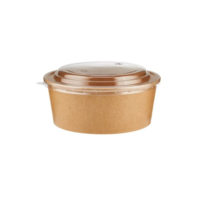 Kraft Paper Salad Bowl 45 Oz With Lids 50 PCS