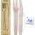 16CM WOODEN CUTLERY 5/1SET (FORK+KNIFE+TISSUE+TOOTHPICK+SALT)