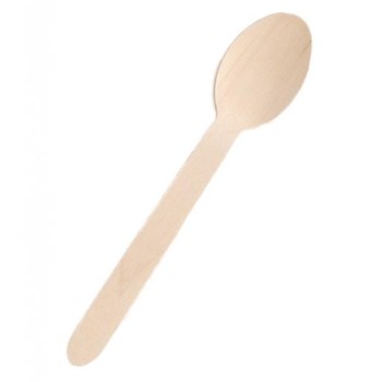 Wooden Spoons Biodegradable Disposable High Quality Single Use Cutlery  160mm 1Pcs