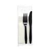 Cutlery Set Reusable Black K-F-N-S-T 5 in 1