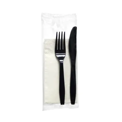 Cutlery Set Reusable Black K-F-N-S-T 5 in 1