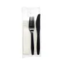 Cutlery Set Reusable Black K-F-N-S-T 5 in 1