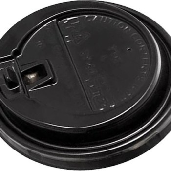 PP HOT SIP LID 80mm BLACK SAFELOCK FLIP 100pcs.