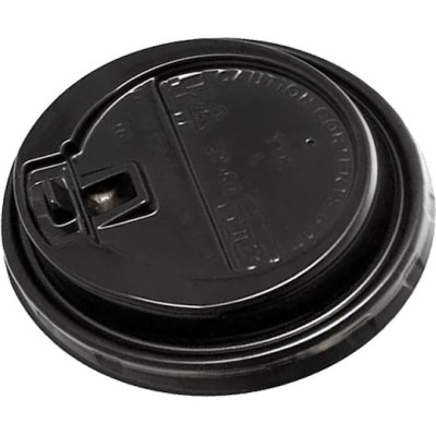 PP HOT SIP LID 80mm BLACK SAFELOCK FLIP 100pcs.