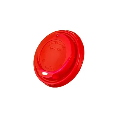 PP Hot Sip Lids Red Colour 90mm 100 Pcs