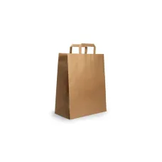 Χάρτινη Σακούλα με Χερούλι Καφέ 22x10x29cm για Θήκη 2 Ποτηριών
