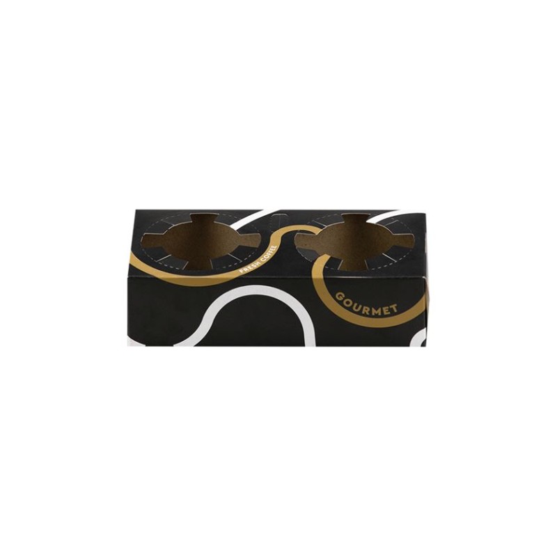 CUP HOLDER 2 COMPARTMENTS BLACK MATTE GOURMET 700pcs