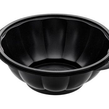 PS BLACK FOOD CONTAINER ROUND 1000cc 50pcs