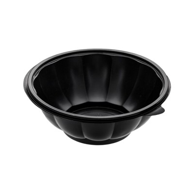 PS BLACK FOOD CONTAINER ROUND 1000cc 50pcs