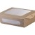 Ορθογώνιο Δοχείο Φαγητού Kraft 1500ml 20,4x14x7cm με Καπάκι PET Διπλού Παραθύρου — 50τμχ