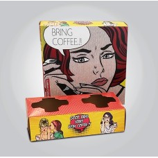 Χάρτινη Θήκη Ποτηριών 2 Θέσεων Pop Art — 600τμχ