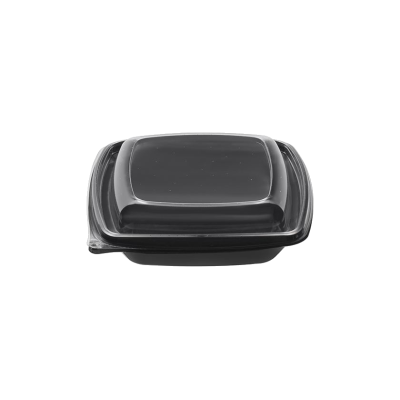 Black Square PET Container 750ml with Lid — 200 pcs