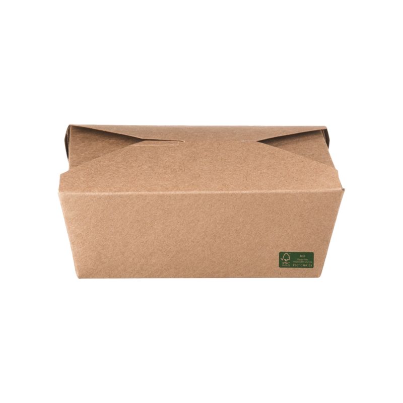 Kraft Paper Food Box FSC® 1400ml 15x12x6.3cm — 200 pcs