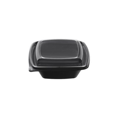 Black Square PET Container 1000ml with Lid — 200 pcs
